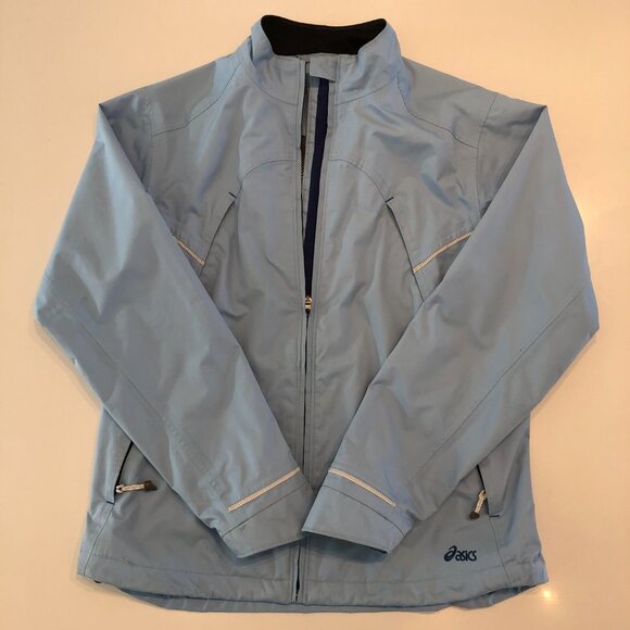 Asics Semi-Fitted Activewear Running/Hiking/Biking Zip Jacket Baby Blue Sz M - Picture 3 of 14